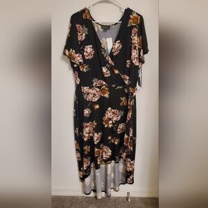 Fortune And Ivy Floral Wrap Dress Size 3X Boho Spring Flirty Baby Shower Wedding